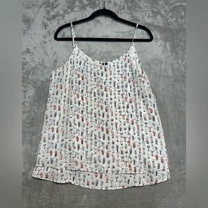 Maurice’s Camisole Tank Top Novelty Print Layered Women’s Medium Cocktails